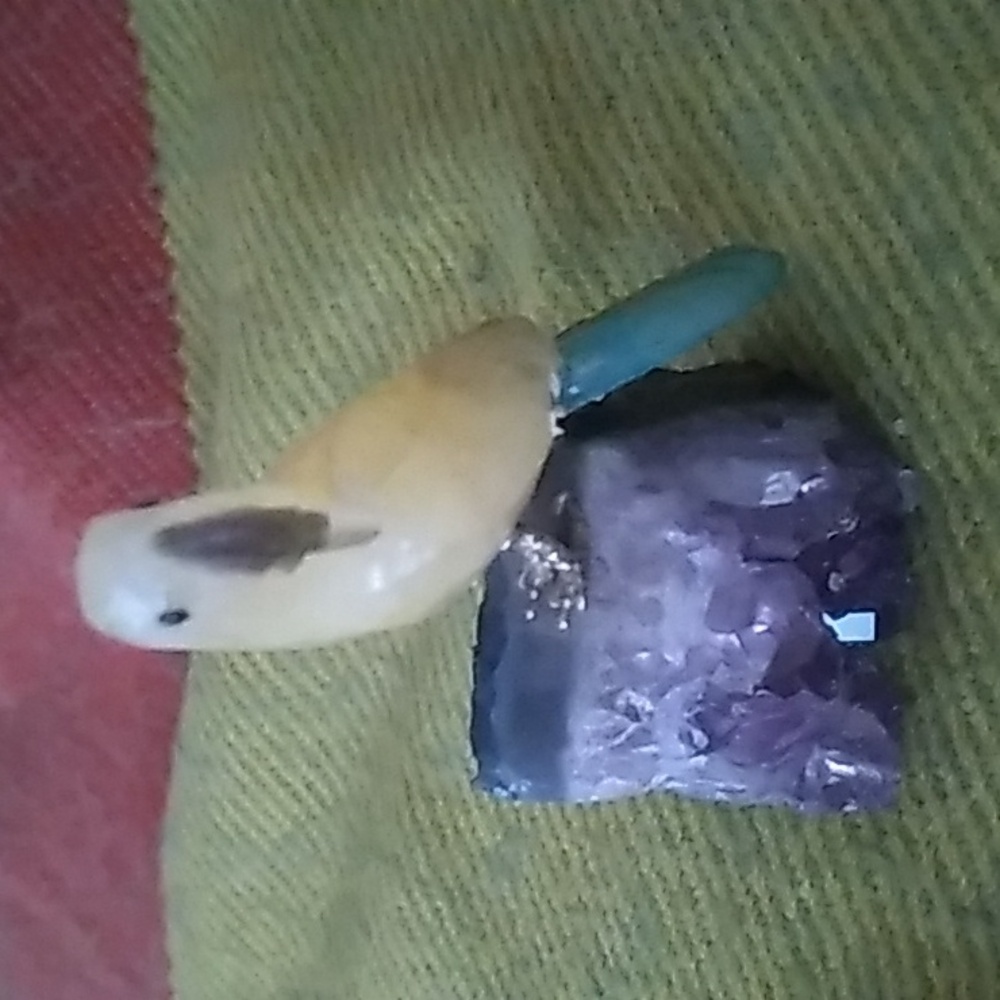 Vintage Natural Amethyst Gemstone Bird Cluster